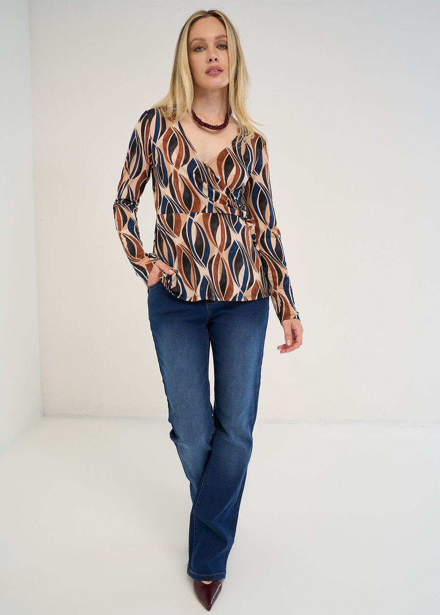 Sissy wrap-effect T-shirt MARRONE Woman , image number 5