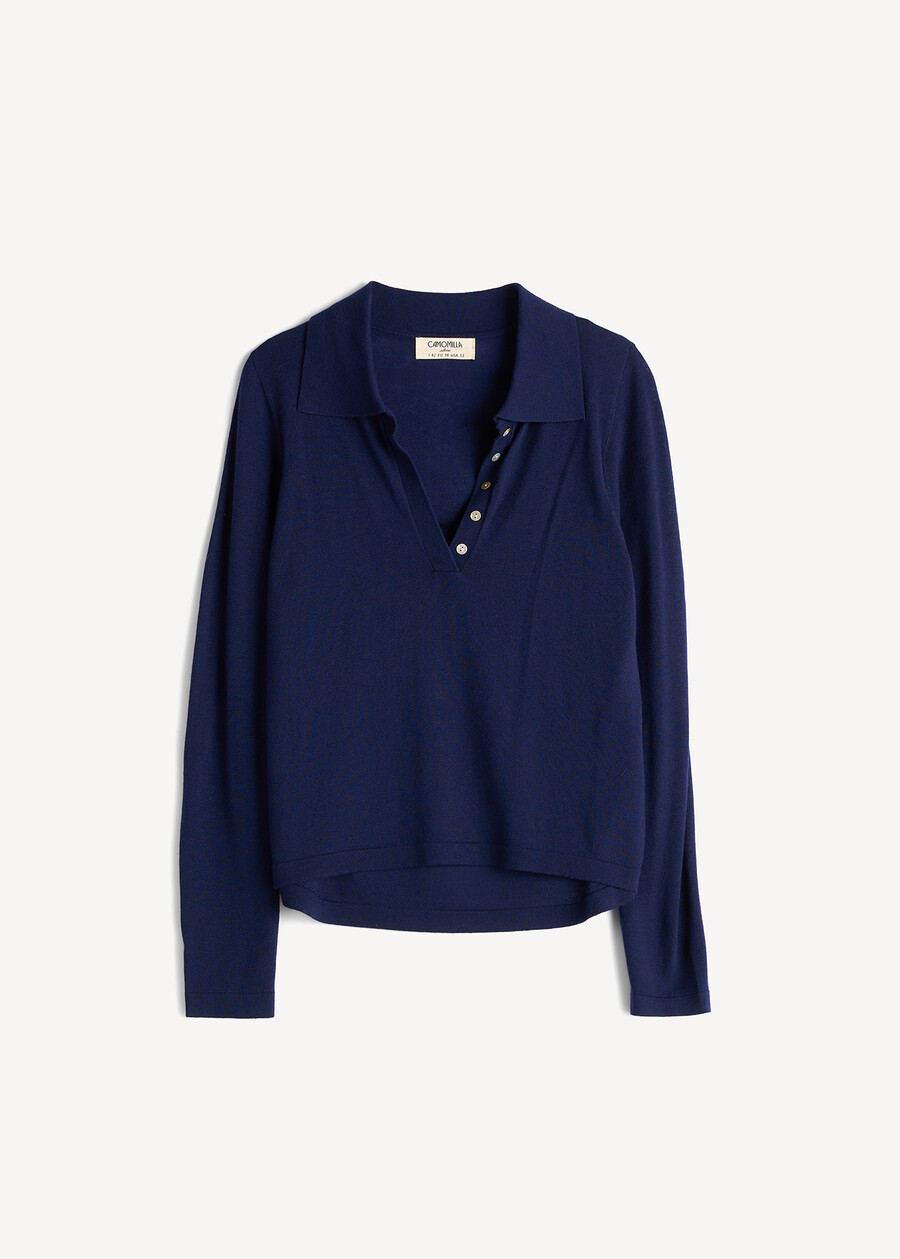 Margaret knit polo with faux vest BEIGE LATTEBLU Woman , image number 5