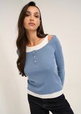 Marie 2-in-1 top with vest CELESTE POLVERE Woman image number 1