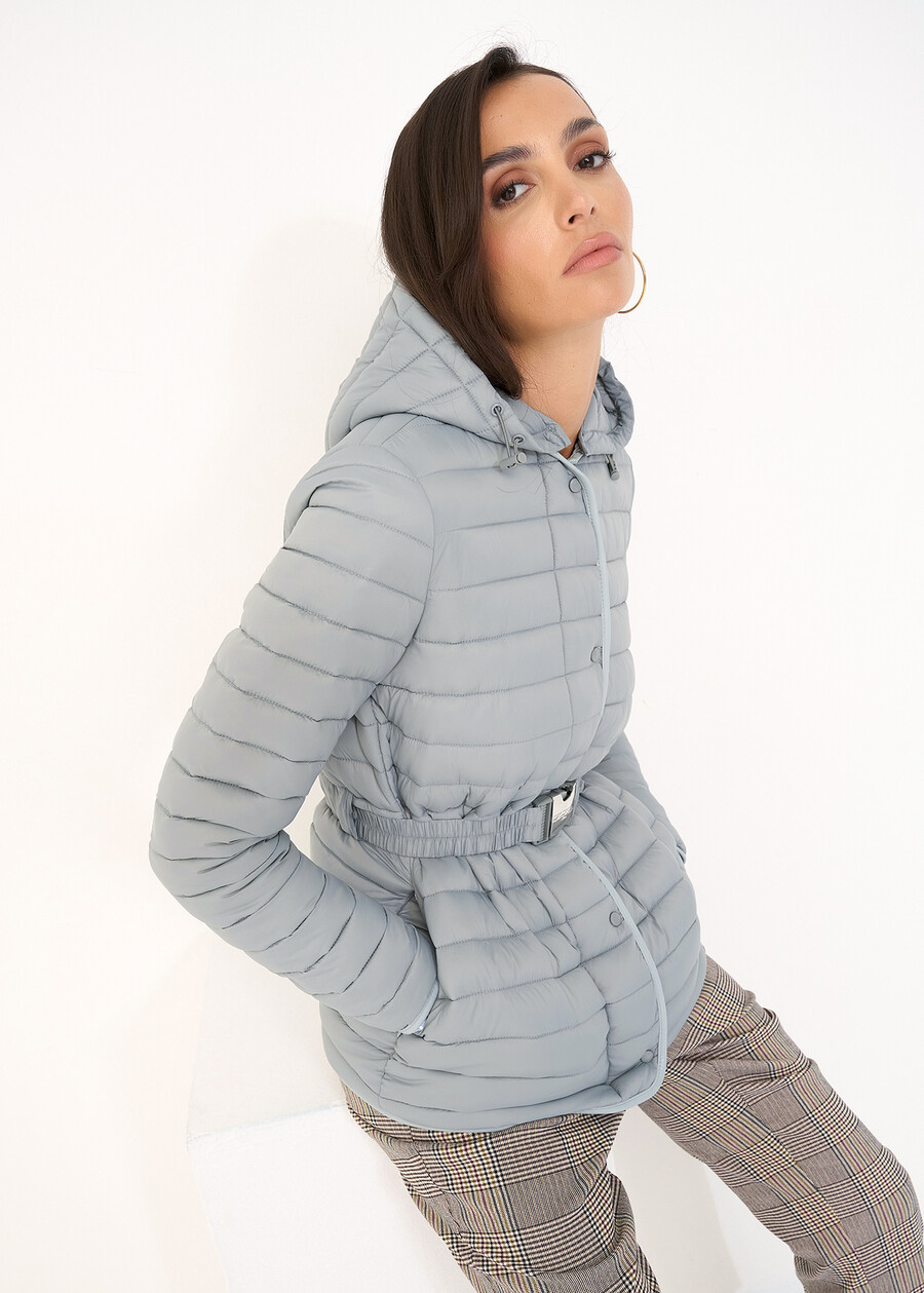 Park lightweight down jacket with belt MARRONEGRIGIO Woman , image number 1
