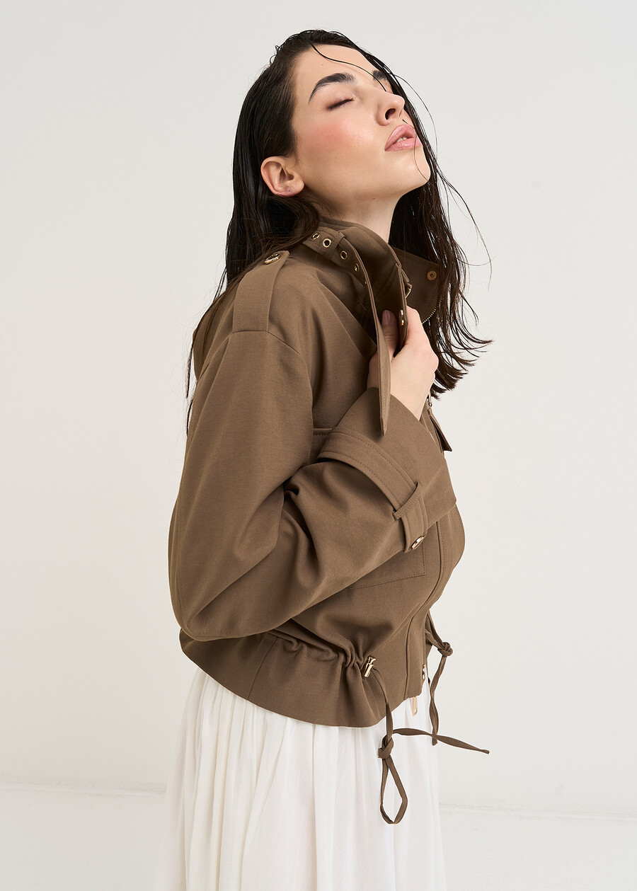 Gaia aviator style short jacket MARRONE Woman , image number 1