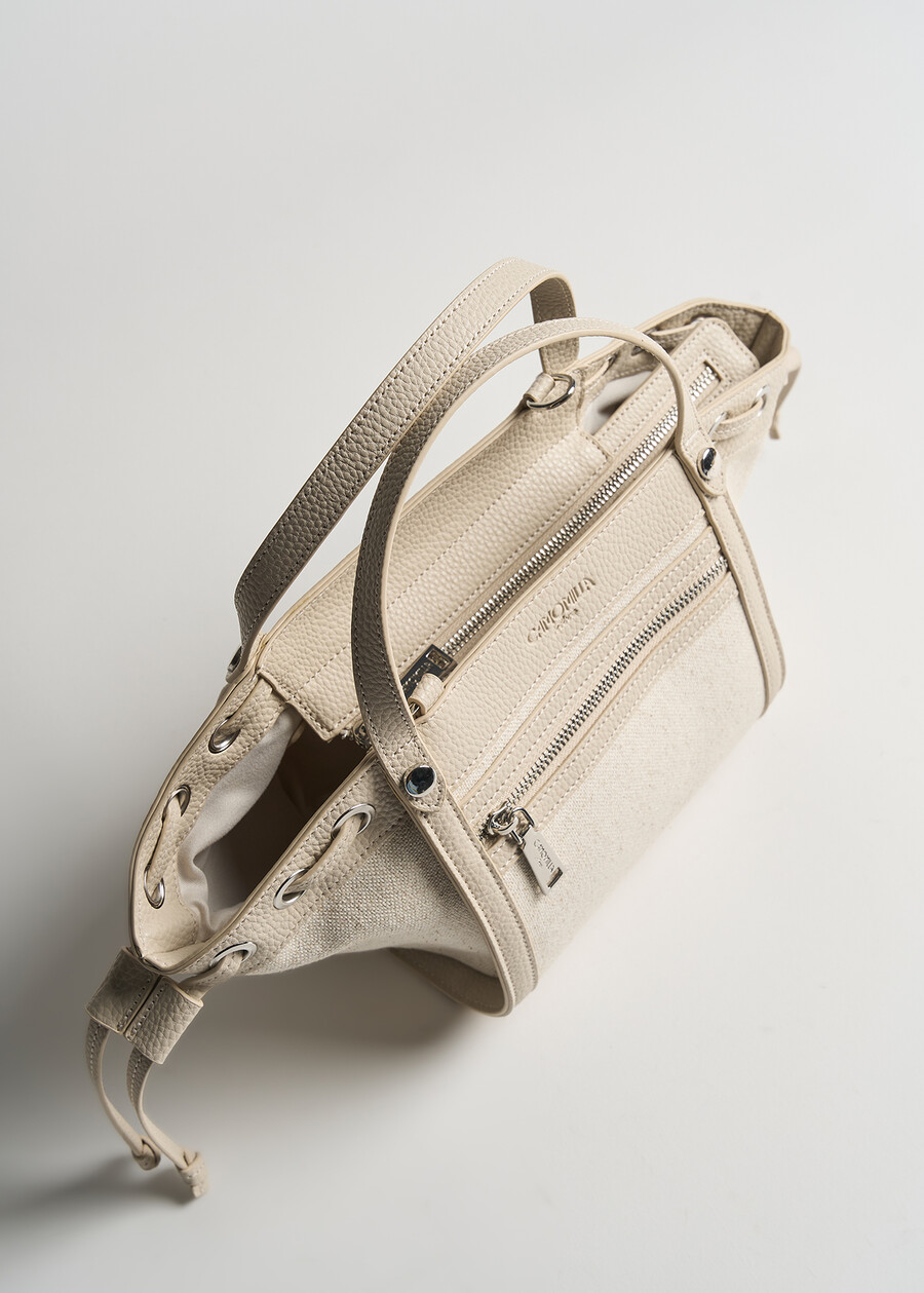 Brenda canvas and deer print bag BEIGE LATTE Woman , image number 2