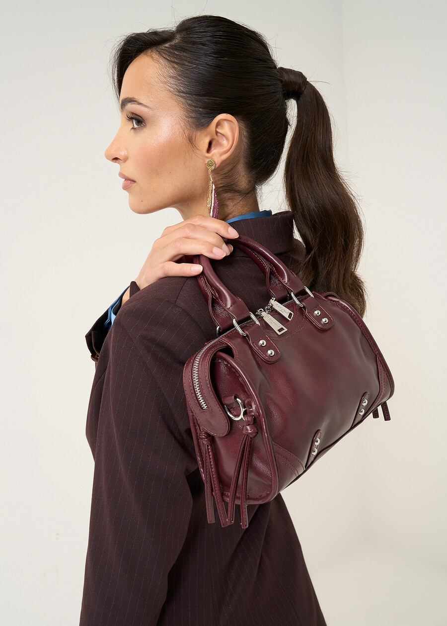 Baku faux leather bowling bag ROSSO BORDEAUX Woman , image number 1