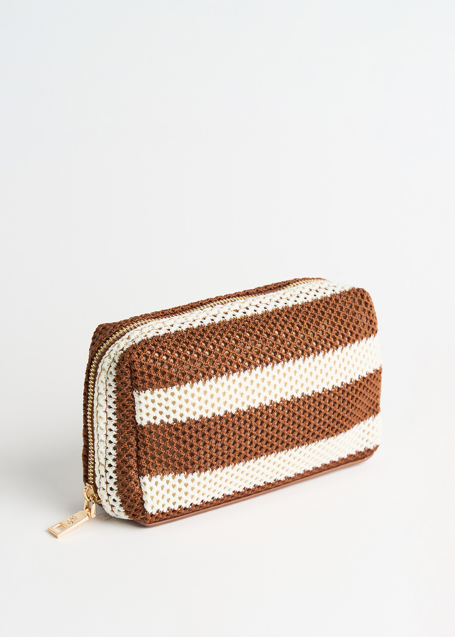 Bondy striped mesh beauty bag MARRONEBLU BLUE Woman , image number 1