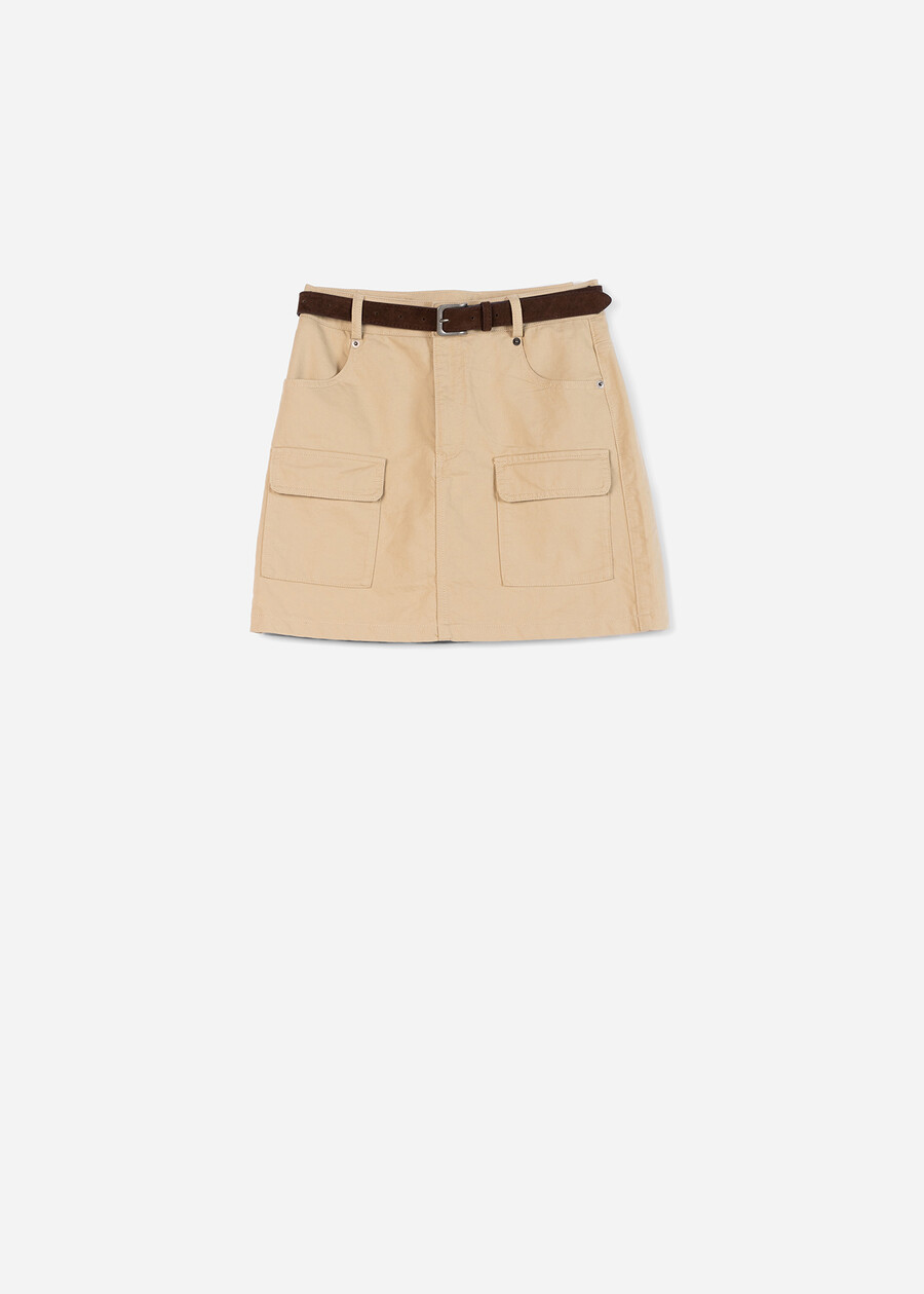 Gemma cotton skirt with belt GRIGIO Woman , image number 5