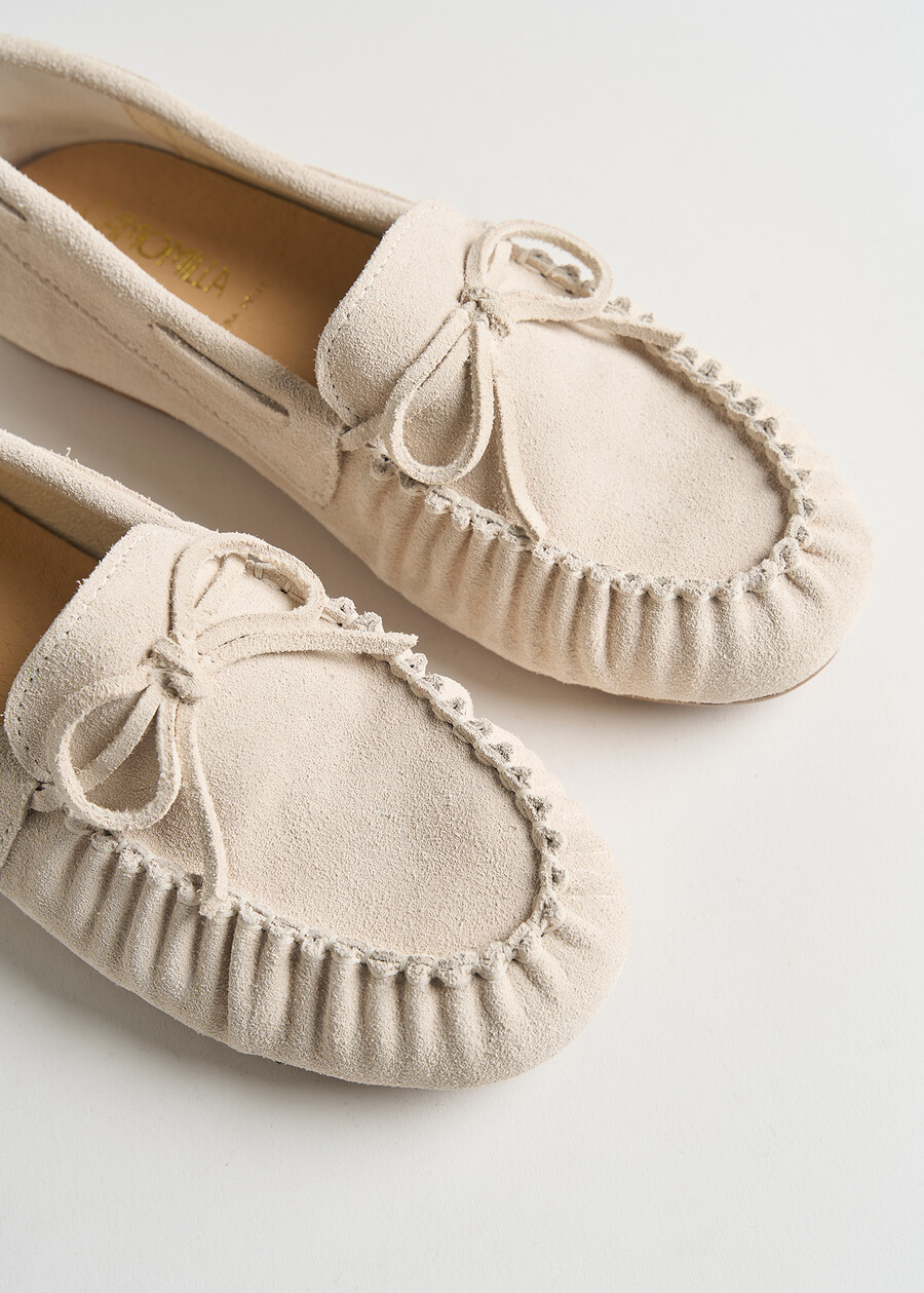 Sofia genuine suede loafers BEIGE LATTE Woman , image number 3