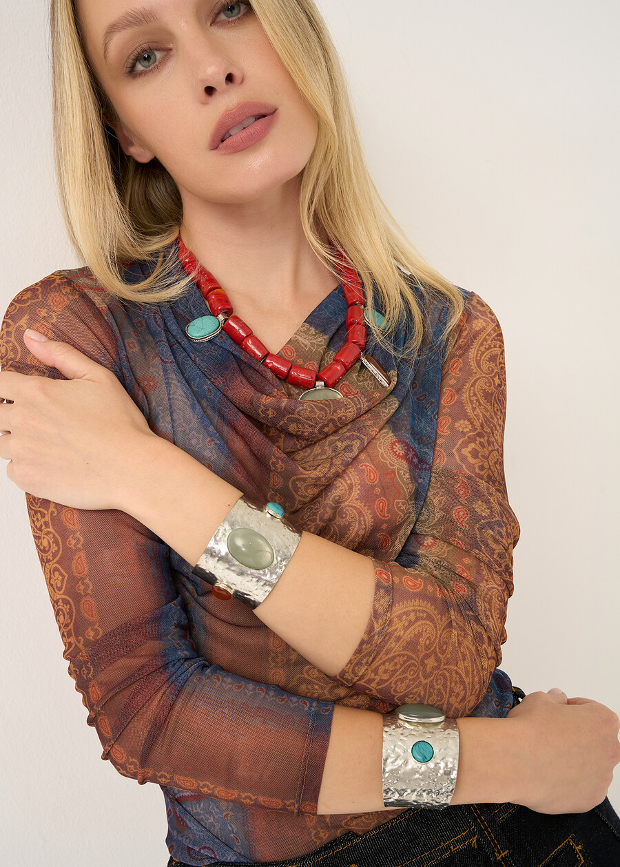 Greg hammered rigid bracelet GRIGIO Woman , image number 1