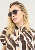 Metal sunglasses with glitter GRIGIO GUN METAL Woman image number 1
