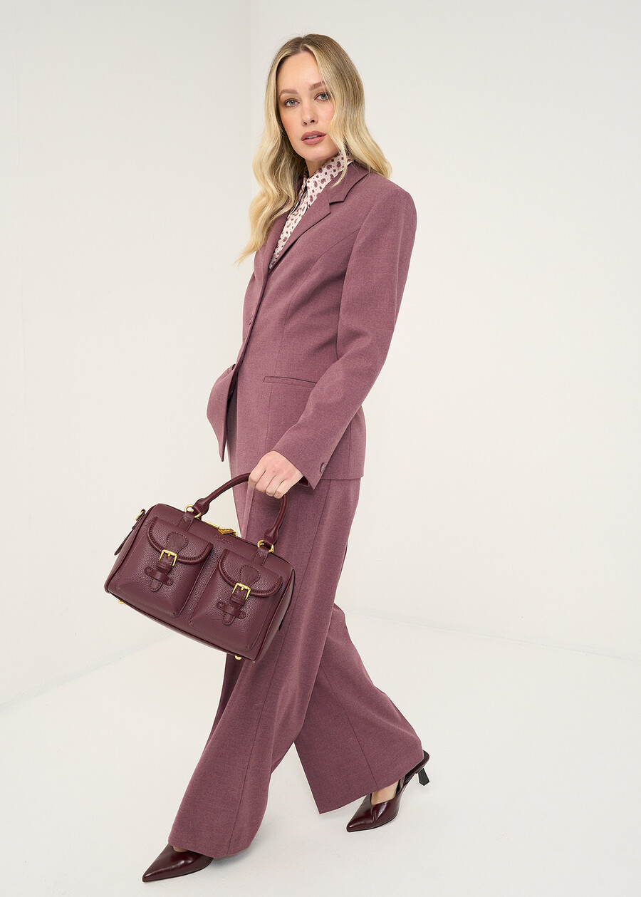 Barney deer-effect bowling bag ROSSO BORDEAUX Woman , image number 1