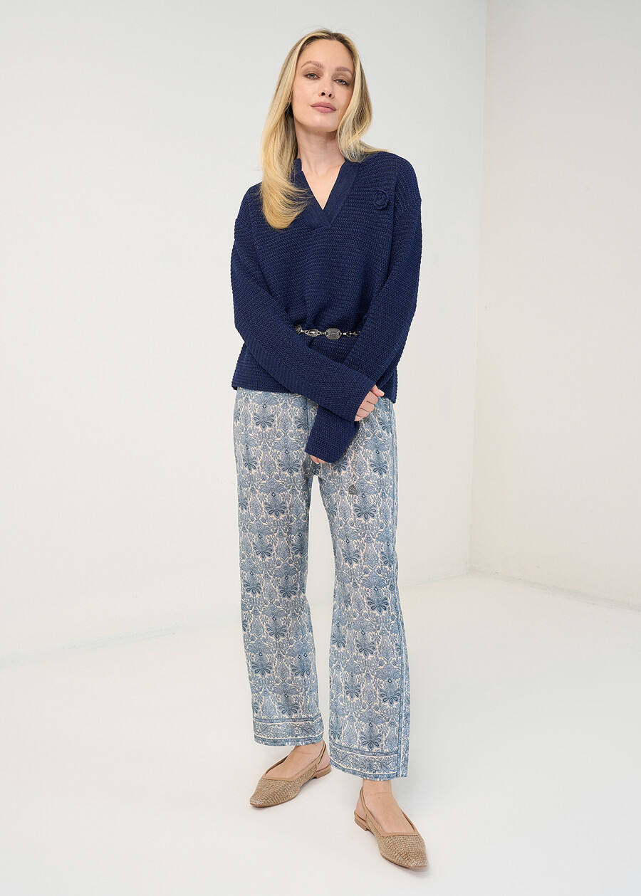 Margot V-neck knit top MARRONEBLU Woman , image number 4
