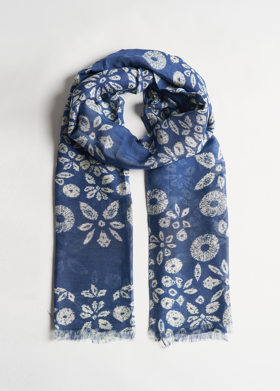 Sibyl scarf with stylized flowers MARRONEBLU Woman , image number 1