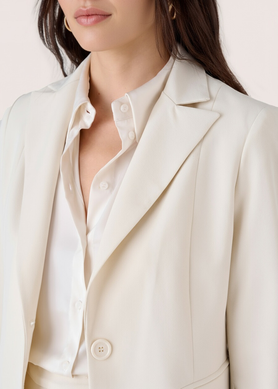 Giselle technical fabric blazer NERO BLACKBEIGE GESSOBLU Woman , image number 2