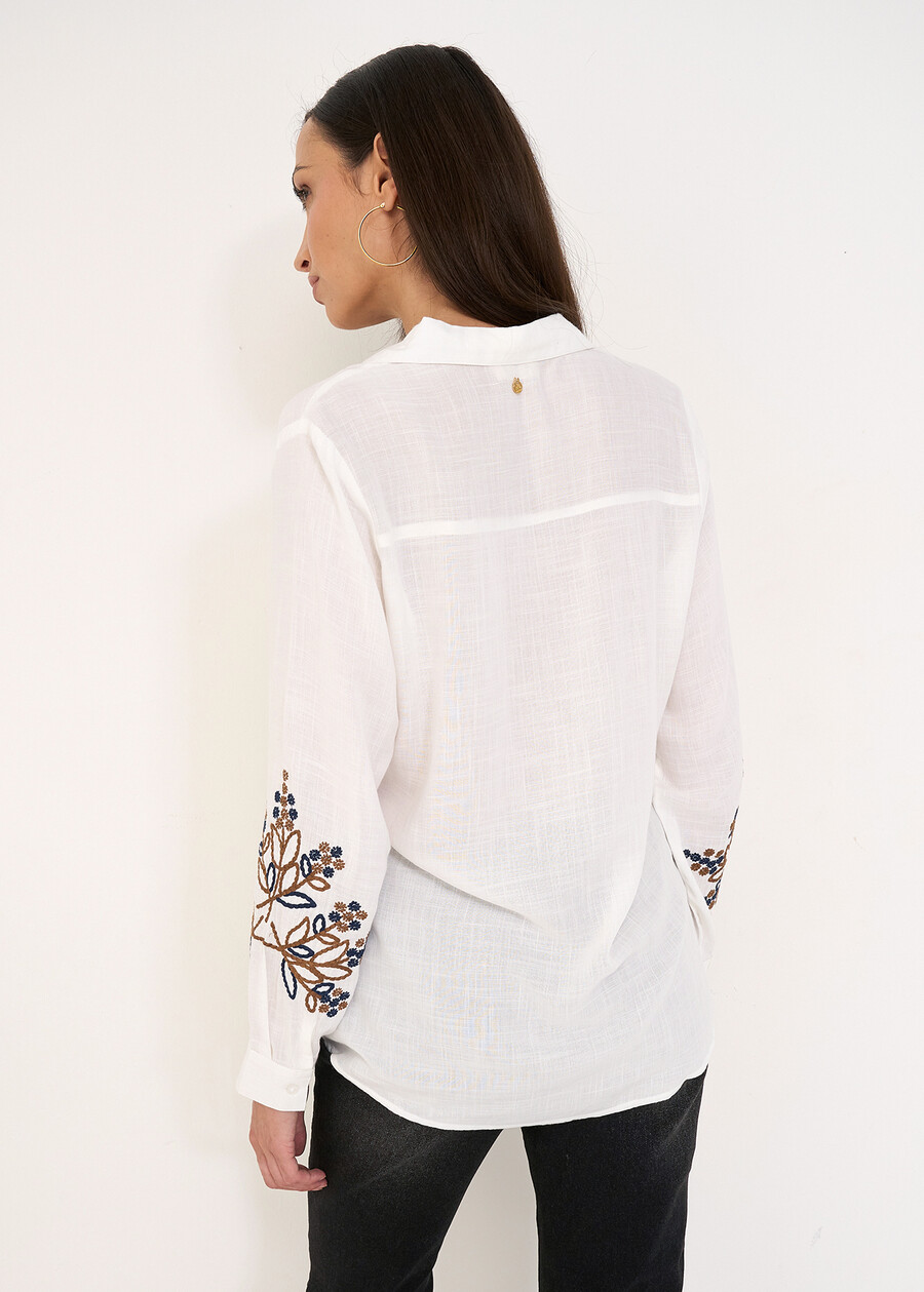 Comet embroidered shirt BIANCOBLU Woman , image number 3