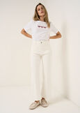 Daffy wide-leg denim trousers BIANCO WHITEBLU Woman image number 1