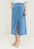 Gabriella long skirt in linen blend MARRONEBLU AVION Woman image number 2