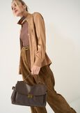 Blank vintage-effect leather satchel bag MARRONE Woman image number 1