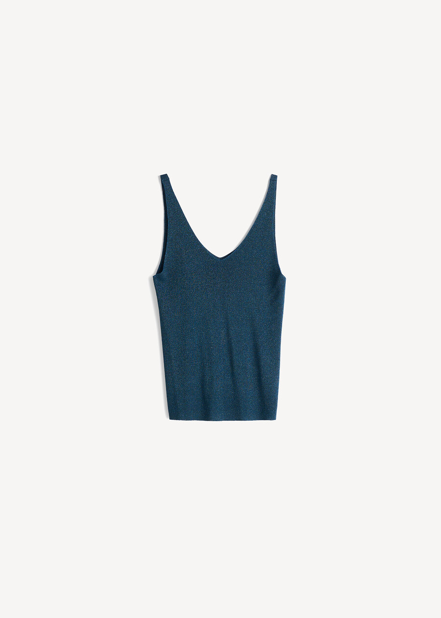 Thinker lurex knit top AZZURO AZZURRO Woman , image number 4
