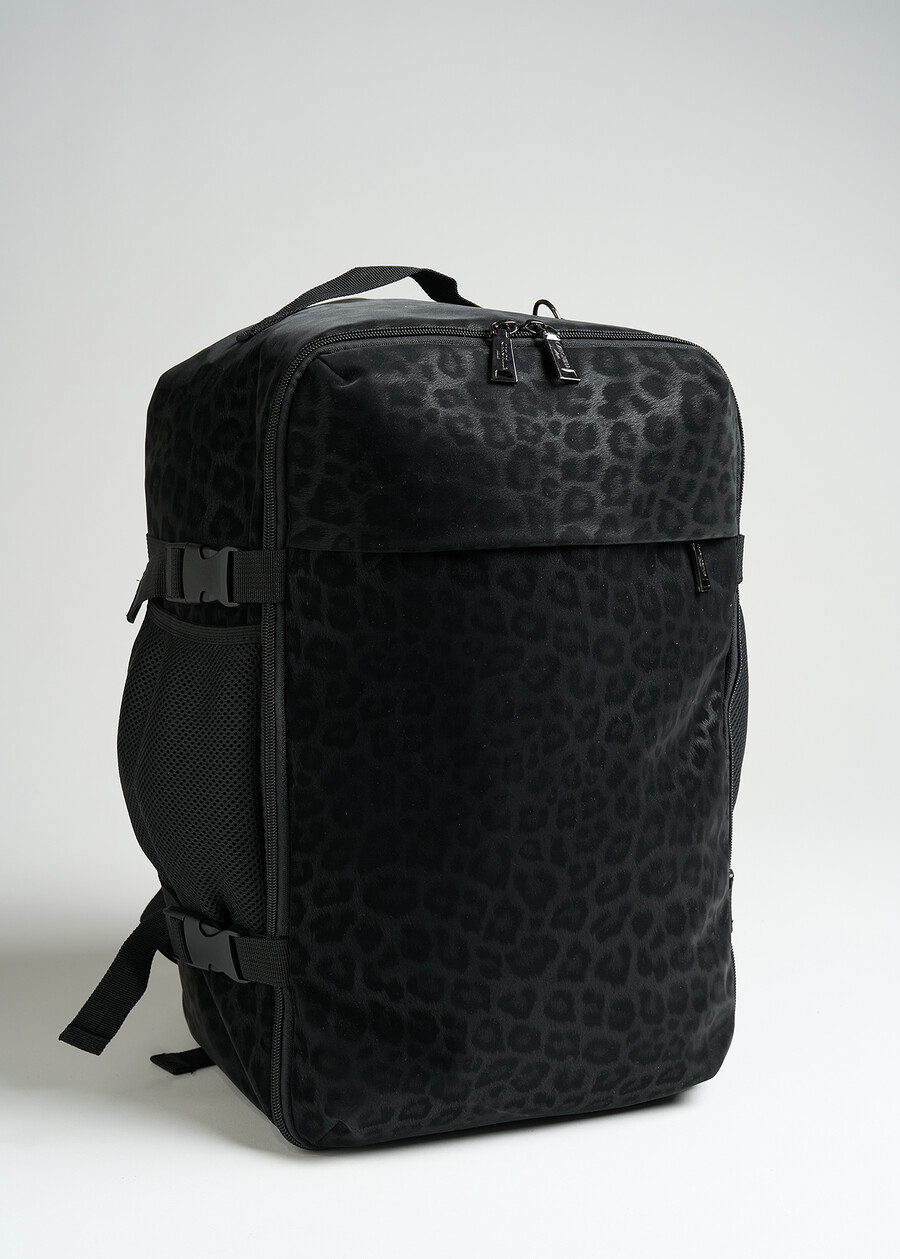 Bianca animal print travel backpack NERO Woman , image number 2
