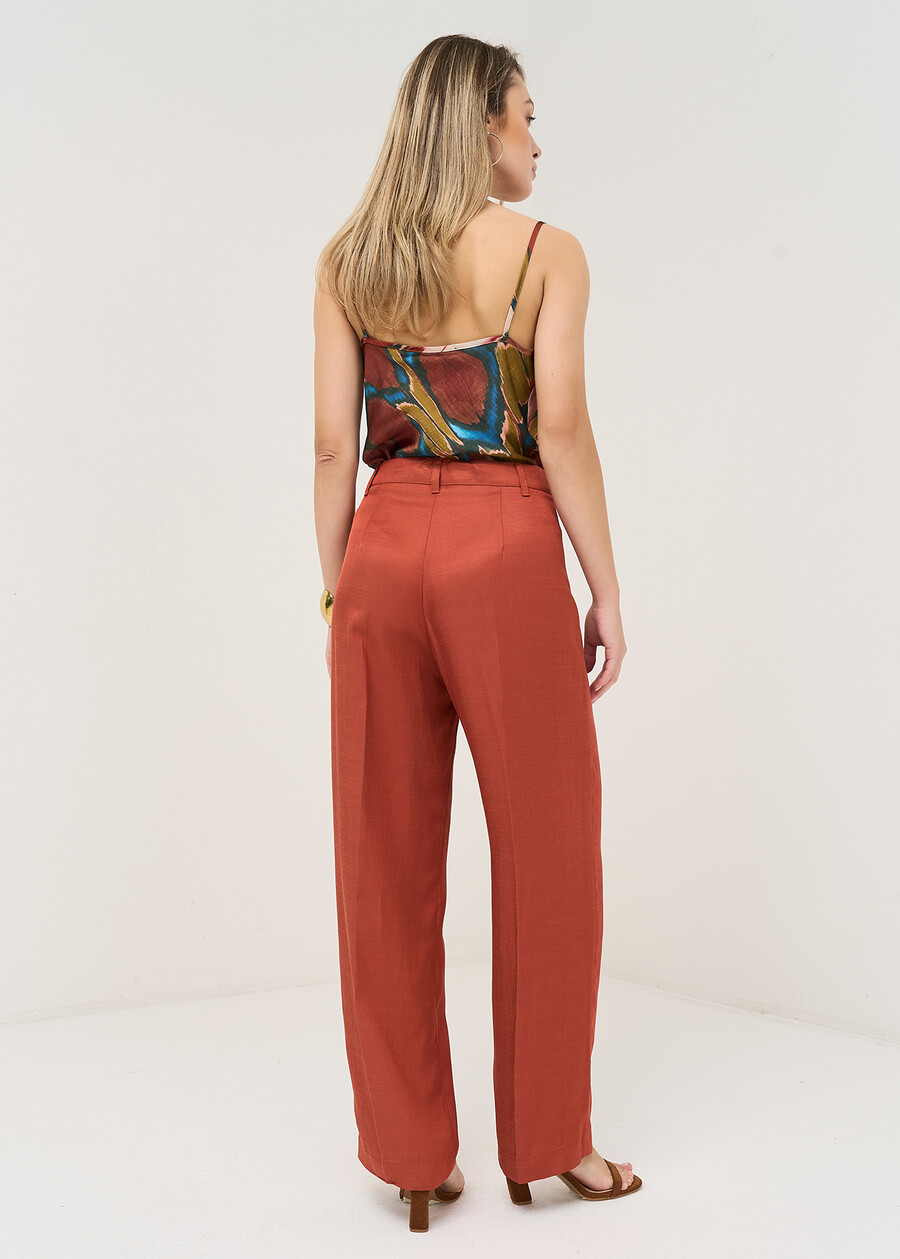 Paxly slub linen trousers ARANCIONE Woman , image number 5