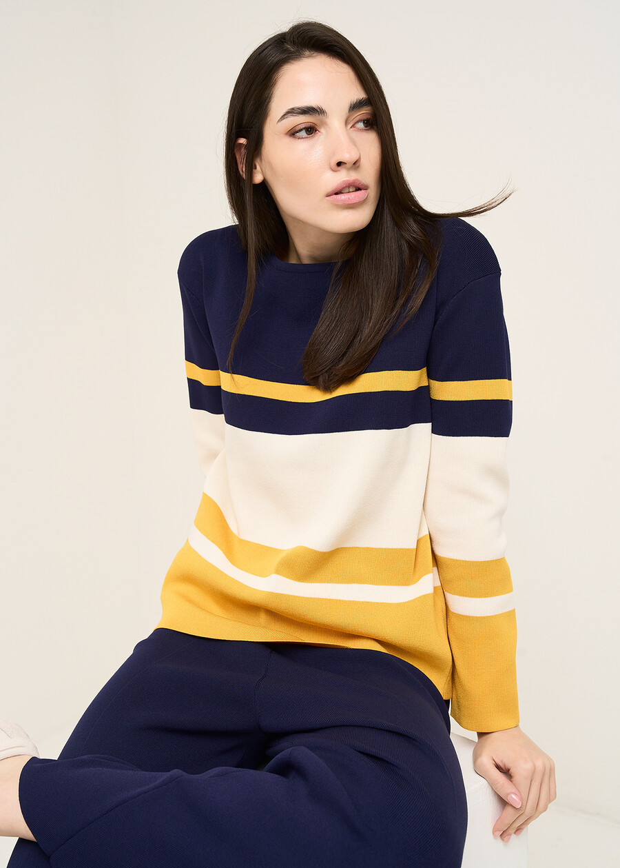 Melanie boat neck knit BLU Woman , image number 1