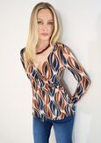 Sissy wrap-effect T-shirt MARRONE Woman image number 1