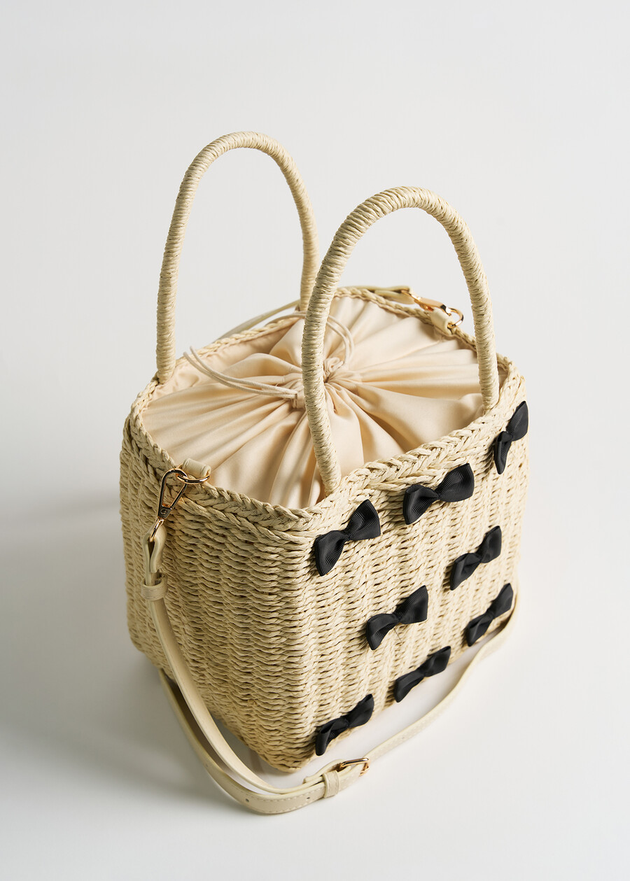 Brandy basket bag with bows MARRONE CIOCCOLATOBEIGE Woman , image number 3