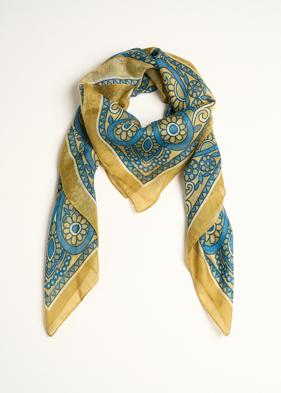 Sasha paisley print scarf BLUROSSO BORDEAUX Woman , image number 1