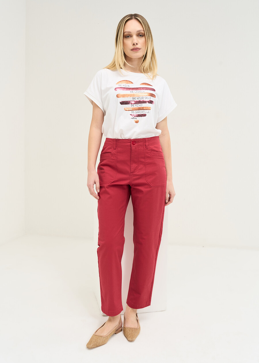 Shirley T-shirt with sequin heart BIANCO WHITE Woman , image number 4