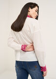 Cecilia cotton and lace shirt BIANCO WHITE Woman image number 4