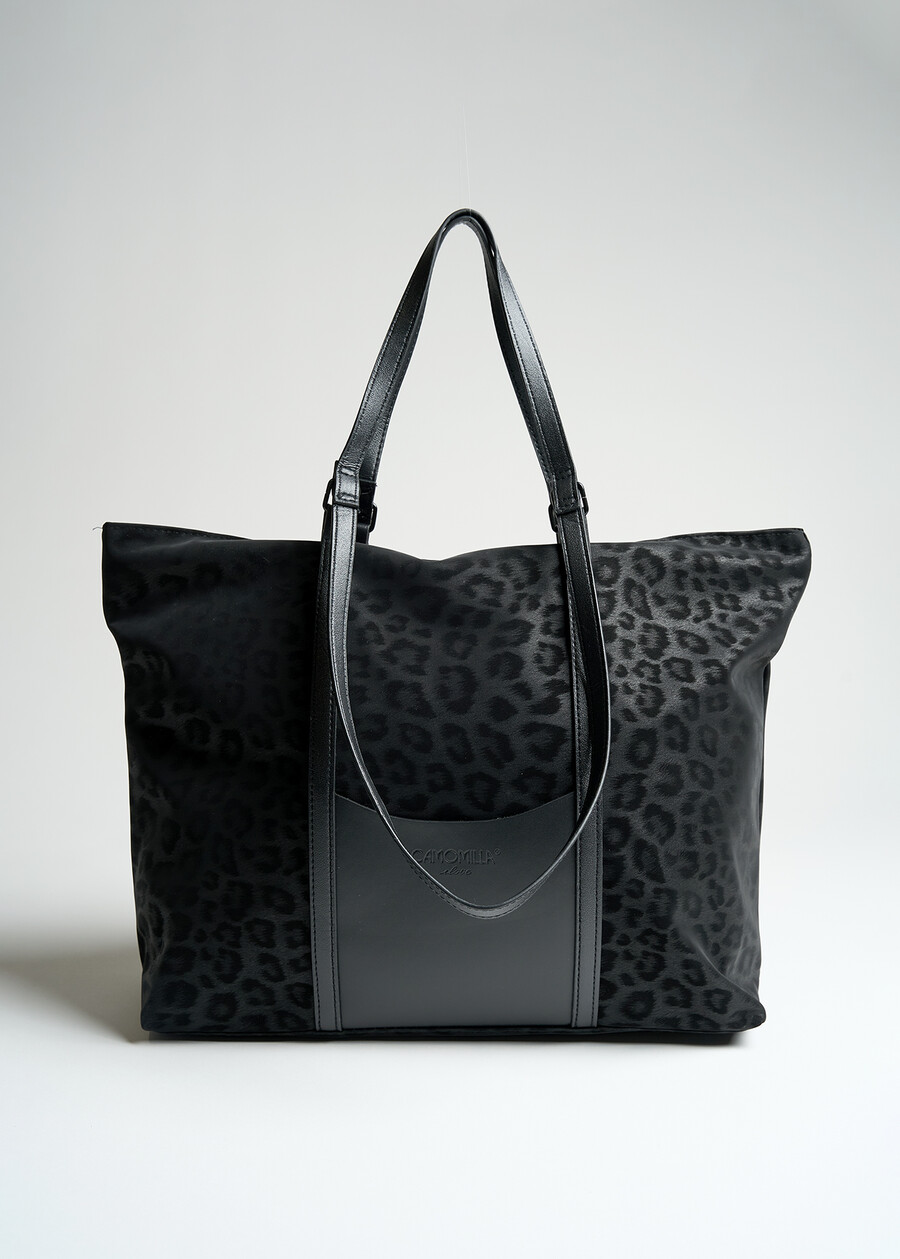 Biky animal print shopping bag ROSSO BORDEAUXNERO Woman , image number 3