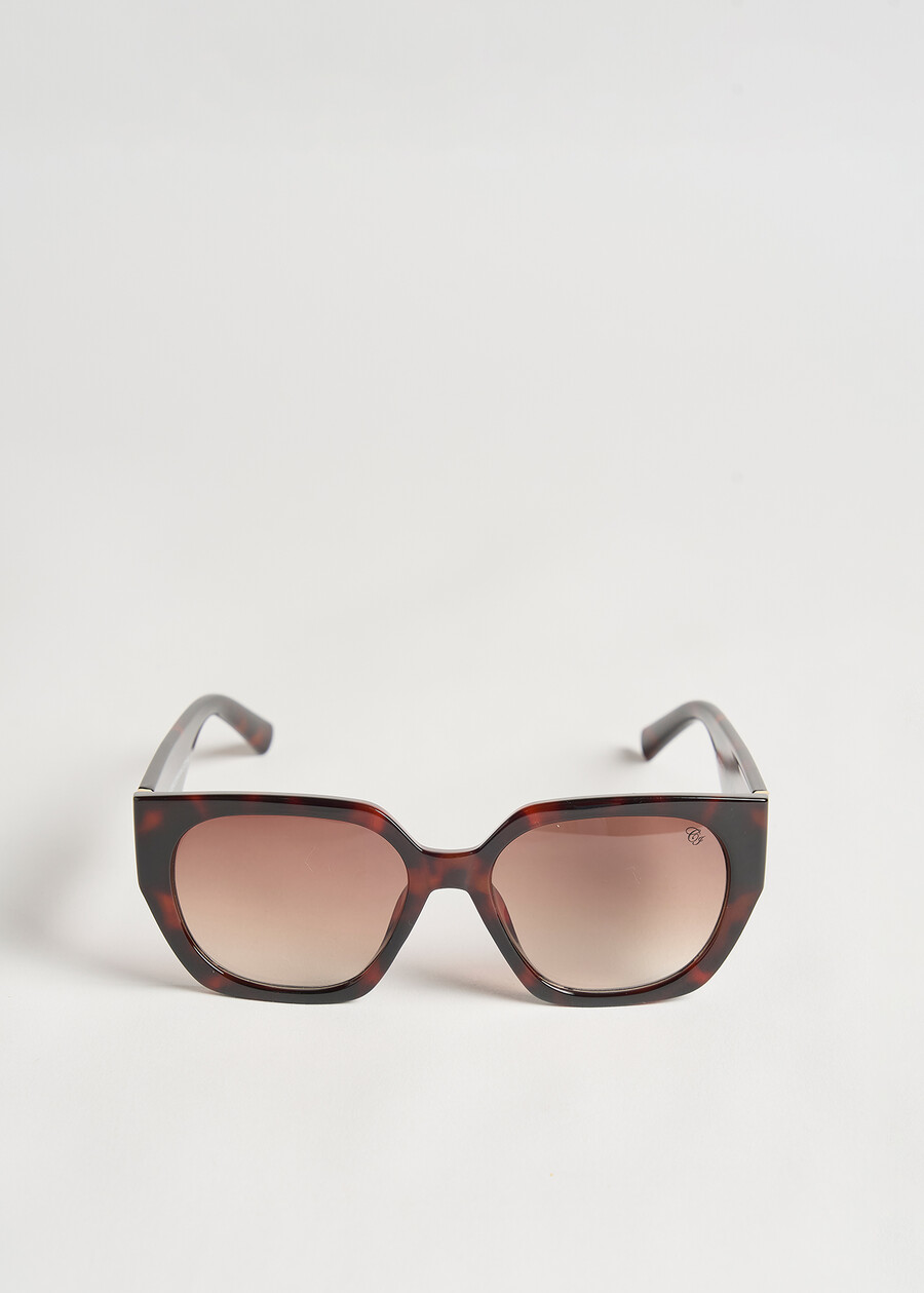 Eco-poly cat-eye sunglasses MARRONENERO BLACK Woman , image number 2