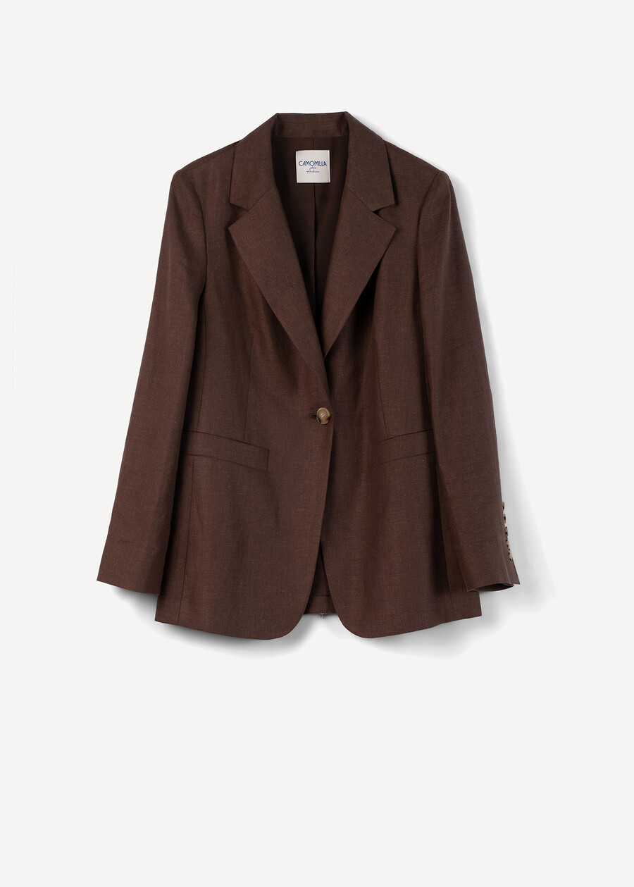 Geky single-breasted jacket MARRONEMABKSBLU Woman , image number 7
