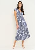 Ashy long patterned dress BLU Woman image number 1