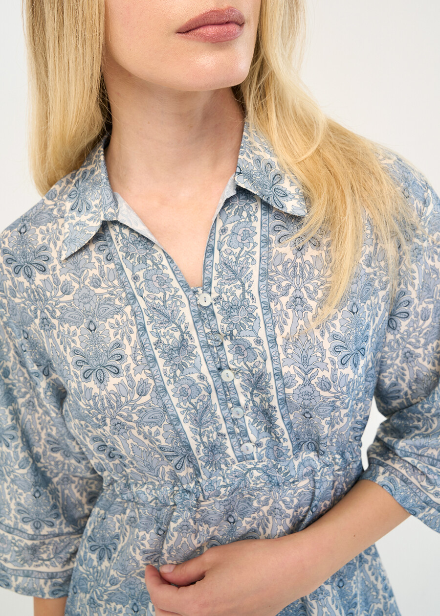 Brady printed drawstring blouse CELESTE FIORDALISO Woman , image number 2