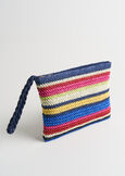 Bonny striped straw beauty bag ROSSO FRAGOLA Woman image number 1