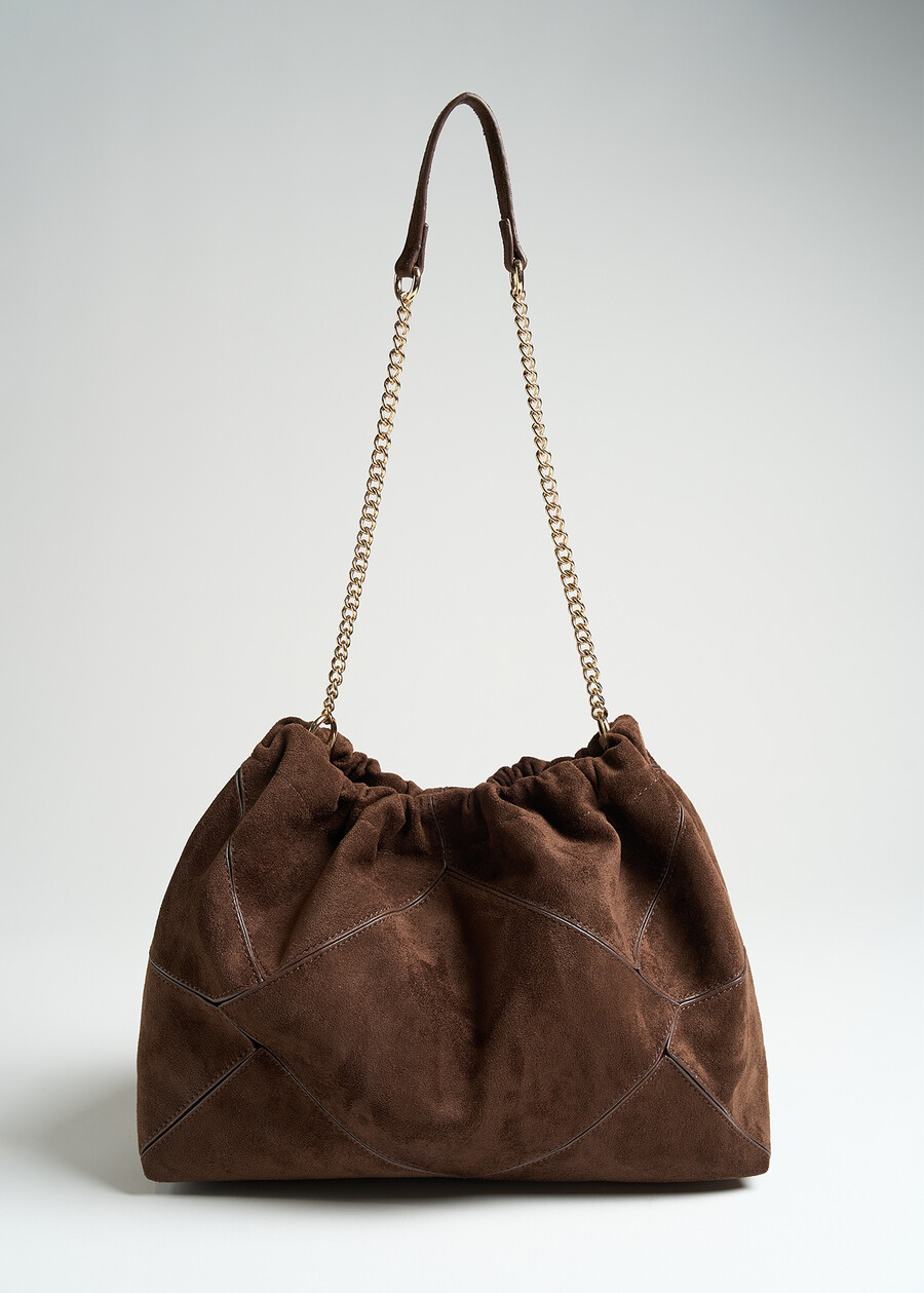 Bayl faux-suede slouchy bag MARRONE Woman , image number 3