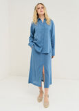 Gabriella long skirt in linen blend MARRONEBLU AVION Woman image number 1