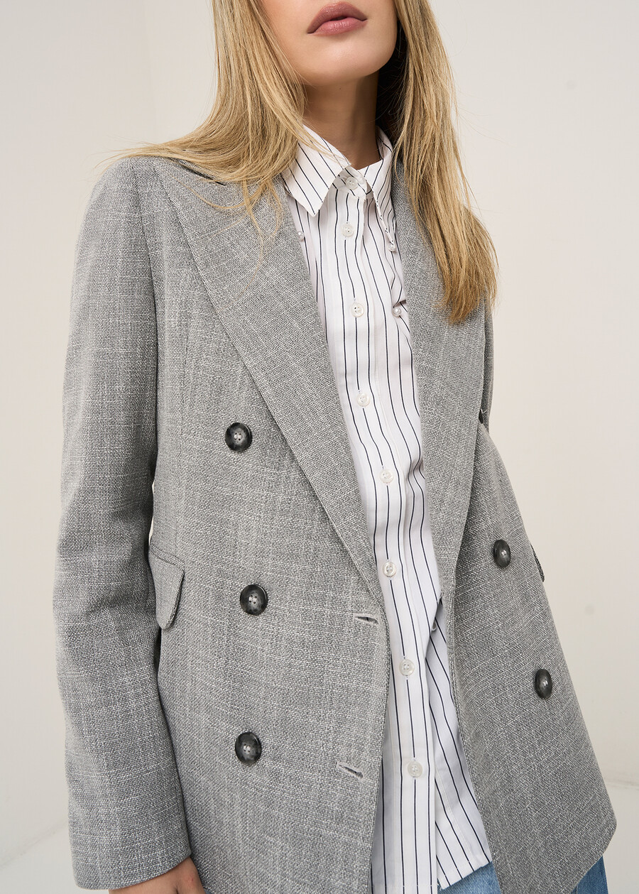 Ginevra peak lapel jacket GRIGIO GREY Woman , image number 2