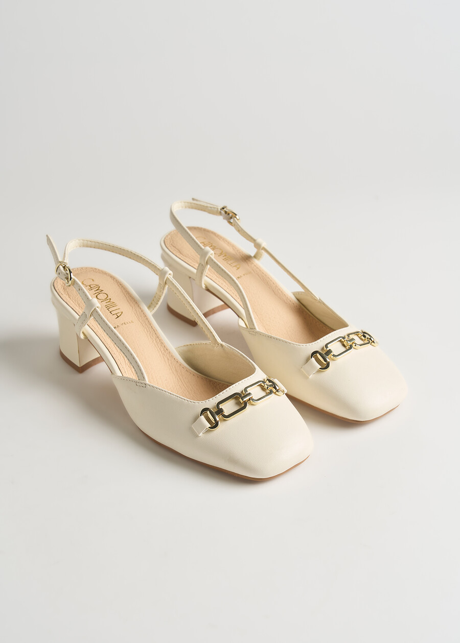 Sissy medium heel slingbacks BEIGE LATTE Woman , image number 2
