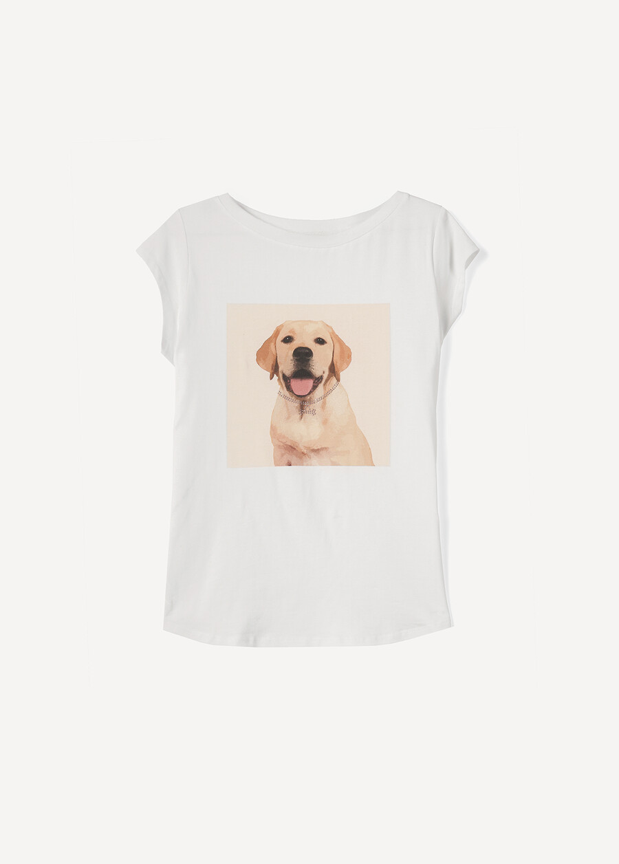 T-Shirt Silla &ldquo;Wear Love&rdquo; in Cotton with Dog Print BEIGE LATTE Woman , image number 4