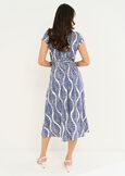 Ashy long patterned dress BLU Woman image number 3