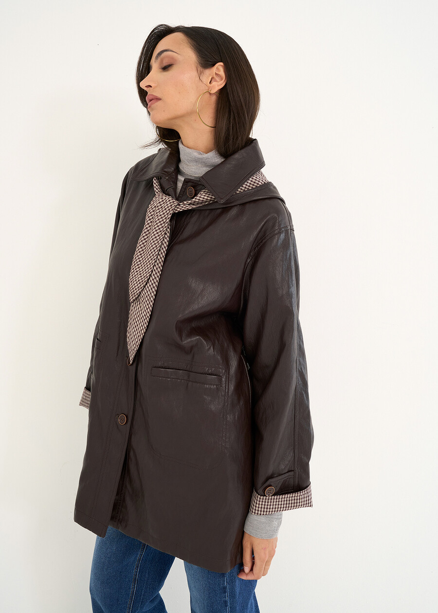 Gabriel faux leather coat MARRONE Woman , image number 2