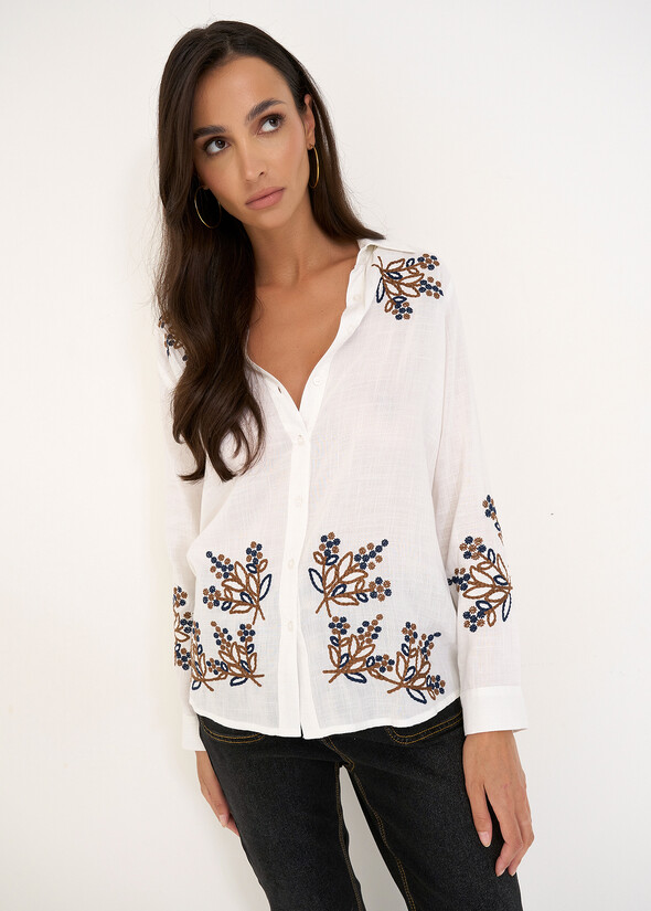 Camicia Comet con ricamo BIANCO Donna