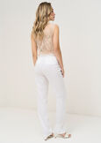 Giorgia-O linen blend trousers BLUROSABIANCO WHITEROSA FUCSIA Woman image number 5