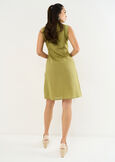 Aysha flared dress in linen and cotton VERDE Woman image number 4