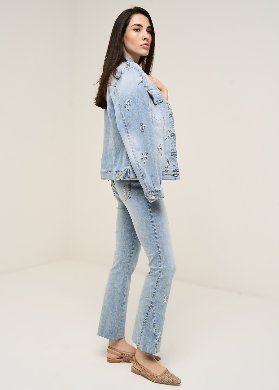 Dixos embroidery and sequins jeans DENIM MEDIUM DENIM Woman , image number 1