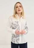 Calyda embroidered cotton shirt BIANCO WHITE Woman image number 1