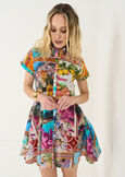 Arold printed cotton mini dress GIALLO MANGO Woman image number 2