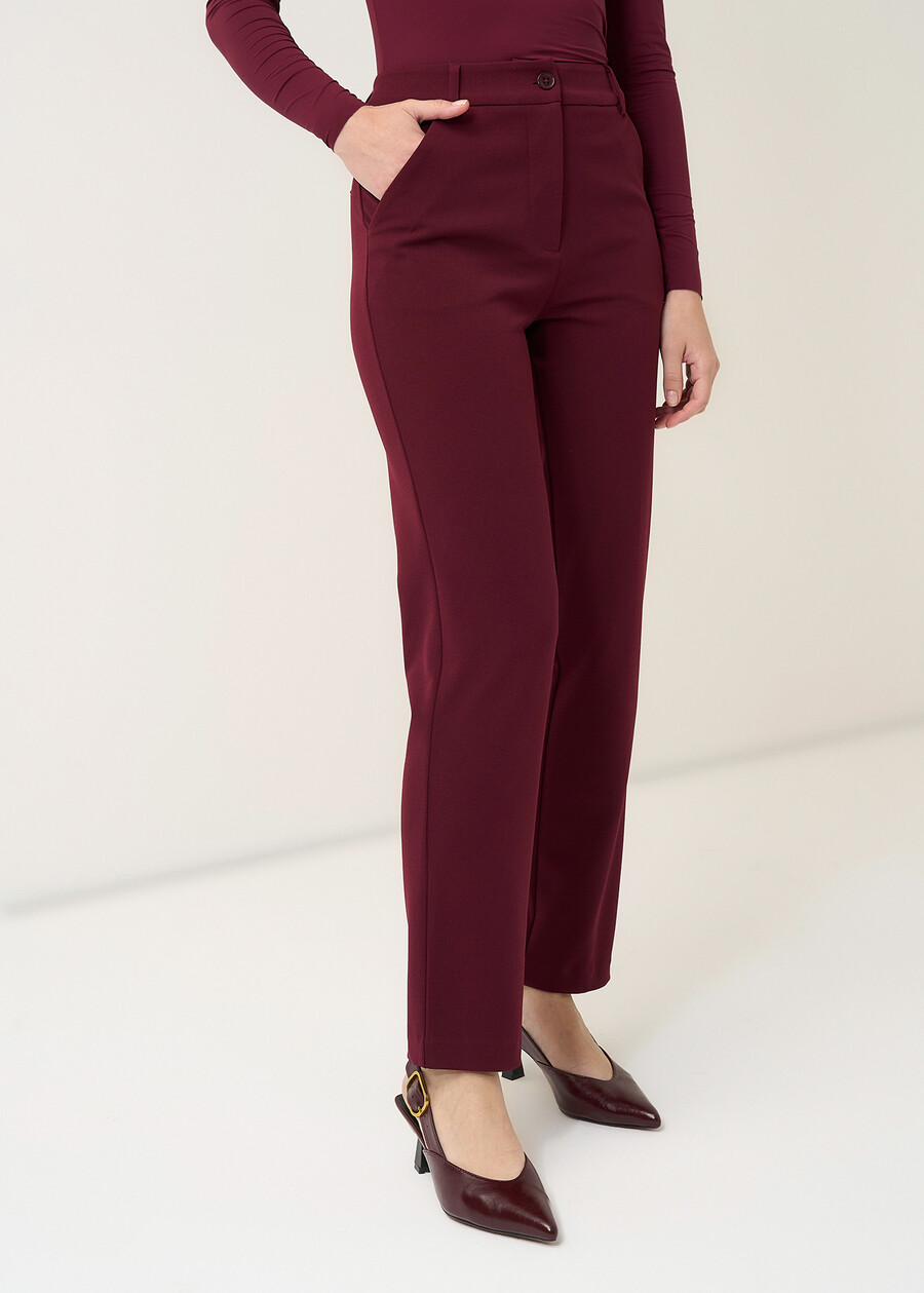 Alice pleated-texture trousers ROSSO BORDEAUXVERDE GARDENMARRONE Woman , image number 3