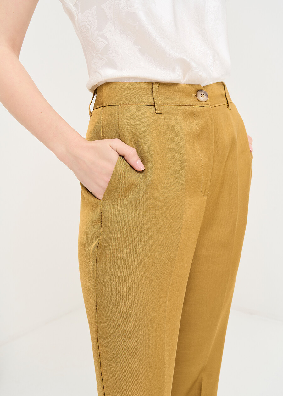 Pablito slub linen trousers MARRONE Woman , image number 3